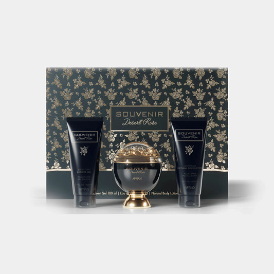 SET AFNAN SOUVENIR DESERT ROSE 100ml + LOCIÓN HIDRATANTE 100ml + GEL DE DUCHA 100ml